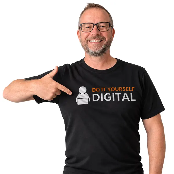 Ben in a DIYD Tshirt